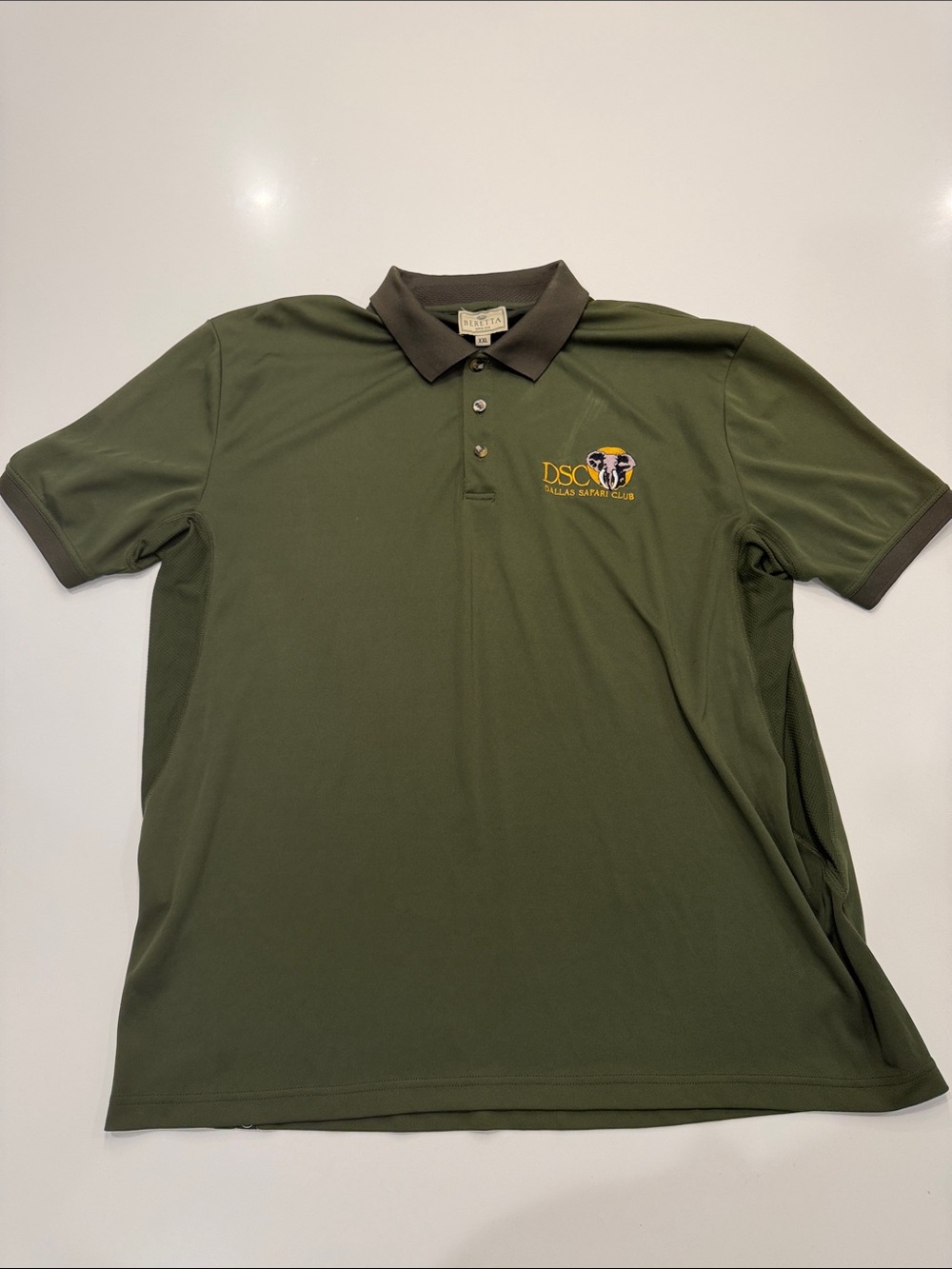 Beretta Dallas Safari Club Olive Green Polo Shirt XXL